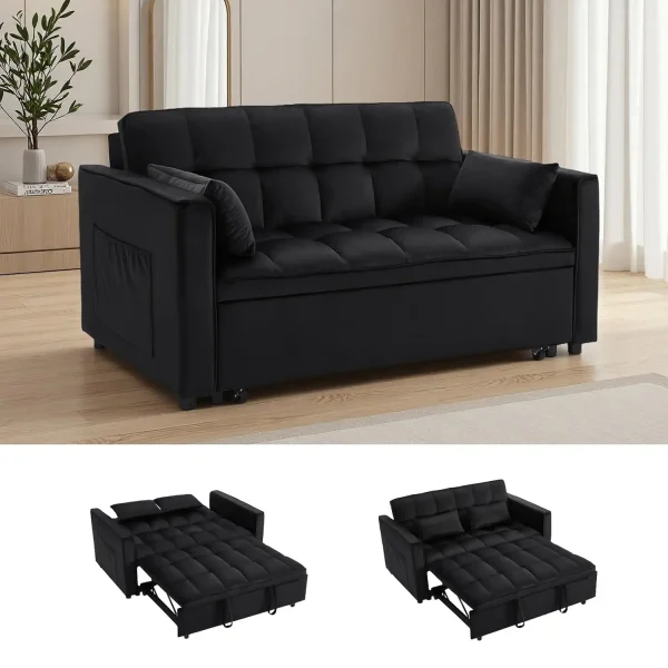 70" Loveseat Sleeper Sofa Adjustable Backrest Comfy