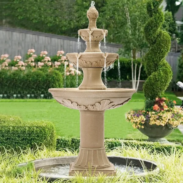 Large Cascading Resin Floor Standing Water Fountain